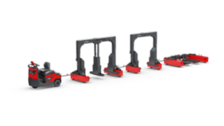 Le tre varianti di telaio dei trenini di movimentazione di Linde LT10 - LT20 si adattano facilmente alle singole esigenze di trasporto. I trenini di movimentazione LT10 – LT20 di Linde Material Handling
