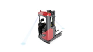 Linde BlueSpot avverte i pedoni con un segnale di avviso ottico Linde BlueSpot avverte i pedoni con un segnale di avviso ottico