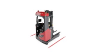 R-MATIC k di Linde MH proietta linee di avvertimento rosse sul pavimento R-MATIC k di Linde MH proietta linee di avvertimento rosse sul pavimento